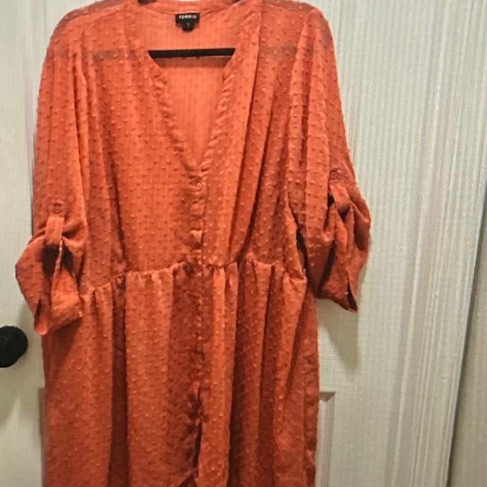 Torrid Midi Dress Women’s Embroidered Knit V Neck Flowy Tunic Top Dress 3 3X